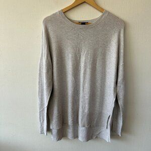 Studio Park Heart Sleeve Sweater Womens Large Knit Pullover Gray Cozy